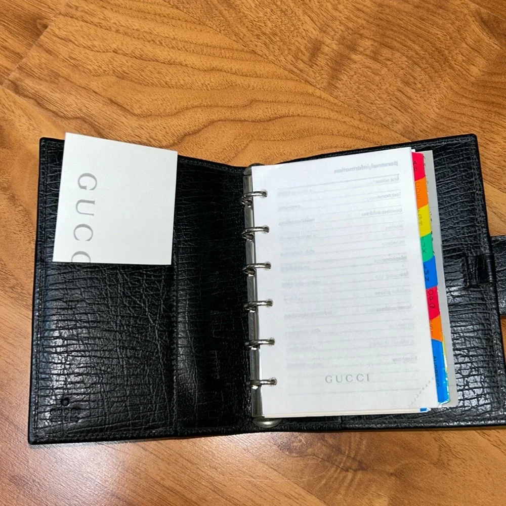 Authentic Gucci Canvas Agenda with Web